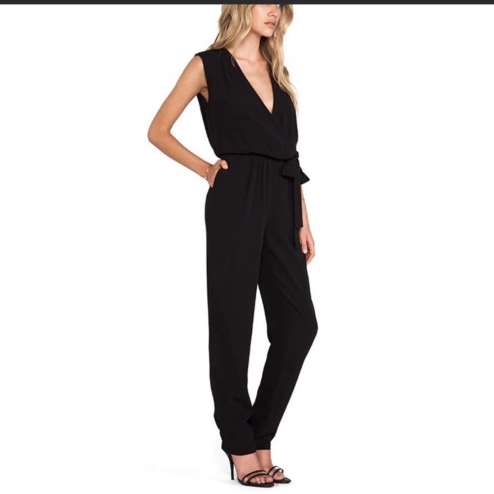Diane Von Furstenberg Rawena Black Jumpsuit New